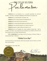Deltona, Florida Mayor Santiago Avila, Jr. Proclaims Global Love Day 2024