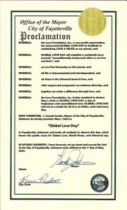 Fayetteville, Arkansas Mayor Lioneld Jordan Proclaims Global Love Day 2022