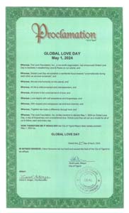 Tigard, Oregon Mayor Heidi Lueb Proclaims Global Love Day 2024