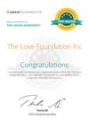 Great Nonprofits Top-rated 2019 The Love Foundation Certificate