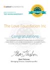 Great Nonprofits Top-rated 2023 The Love Foundation Certificate