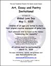 Global Love Day Art, Essay & Poetry Invitational flyer