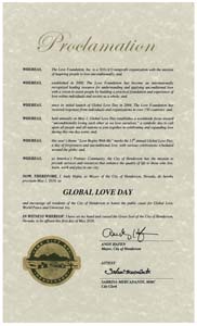 Global Love Day Proclamation Henderson, Nevada