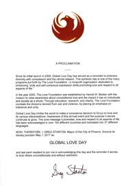 Global Love Day Proclamation Osceola County, Florida