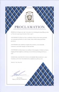 Global Love Day Proclamation Edmonton, Alberta, Canada