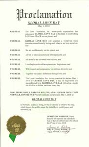 Global Love Day Proclamation Norwalk, Connecticut