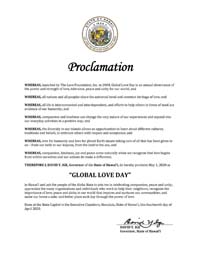 Hawaii Governor David Ige Proclaims Global Love Day 2020