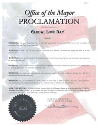 Shawnee, Kansas Mayor Michelle Distler Proclaims Global Love Day 2020