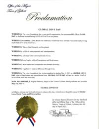 Gilbert, Arizona Mayor Brigitte Peterson Proclaims Global Love Day 2021