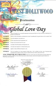 West Hollywood, California Mayor Lauren Meister Proclaims Global Love Day 2021