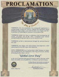 Aventura, Florida Mayor Enid Weisman Proclaims Global Love Day 2022