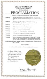 Indiana Governor Eric Holcomb Proclaims Global Love Day 2022