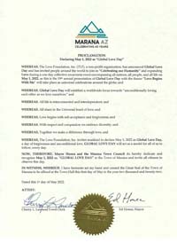 Marana, Arizona Mayor Ed Honea Proclaims Global Love Day 2022