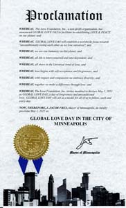 Minneapolis, Minnesota Mayor Jacob Frey Proclaims Global Love Day 2022
