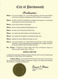Portsmouth, Virginia Mayor Shannon Glover Proclaims Global Love Day 2022