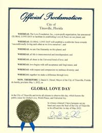 Titusville, Florida Mayor Daniel Diesel Proclaims Global Love Day 2022