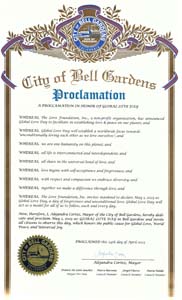 Bell Gardens, California Mayor Alejandra Cortez Proclaims Global Love Day 2023