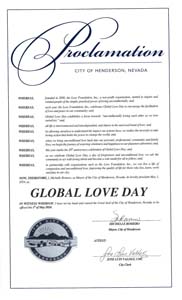 Henderson, Nevada Mayor Michelle Romero Proclaims Global Love Day 2024