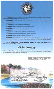 Palm Desert, California Mayor Karina Quintanilla Proclaims Global Love Day 2024