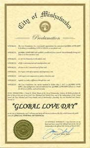 Mishawaka, Indiana Mayor David Wood Proclaims Global Love Day 2025