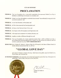 Newport, Rhode Island Mayor Charles Holder Proclaims Global Love Day 2025