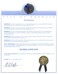 Norwalk, California Mayor Tony Alaya Proclaims Global Love Day 2025