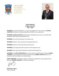 Oakville, Ontario, Canada Mayor Rob Burton Proclaims Global Love Day 2025