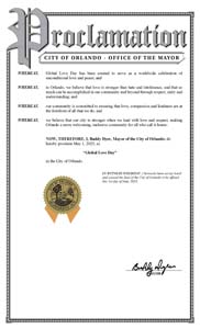 Orlando, Florida Mayor Buddy Dyer Proclaims Global Love Day 2025