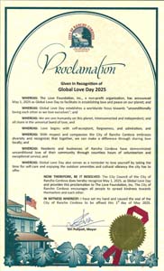 Rancho Codova, California Mayor Siri Pulipati Proclaims Global Love Day 2025